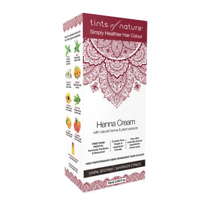 Tints of Nature Henna Cream (Semi-Permanent Hair Colour) Dark Brown 70ml